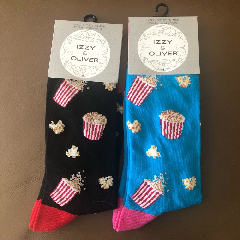 🍿🍿 Two Pairs of Buttered Popcorn Socks 🍿🍿
